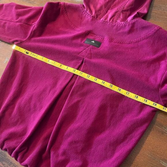 Adidas/Stella McCartney Women's Fleece Cropped Fuchsia Hoodie Size Small - Picture 8 of 10
